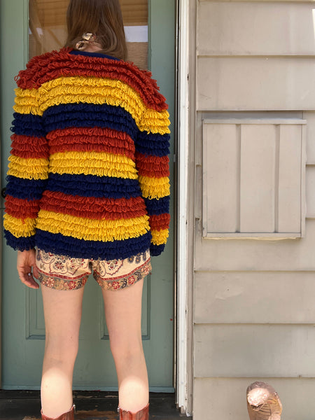 Vintage 1960's Shaggy Wool Loop Knit Sweater