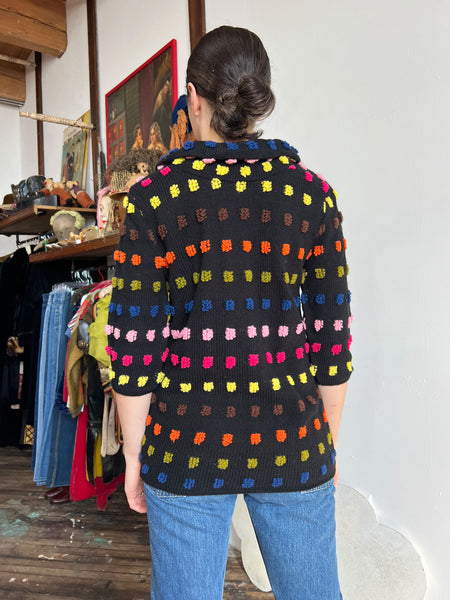 Vintage 1950's Deadstock Rainbow Wool Sweater