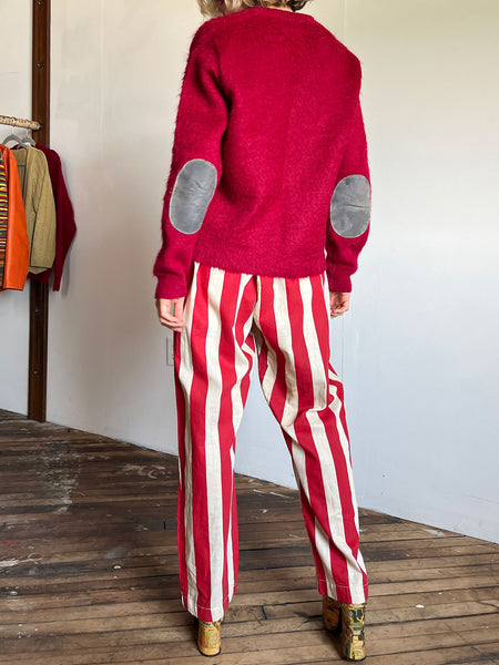 Vintage 1960's Red Shaggy Mohair Sweater