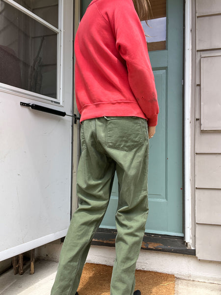 Vintage 1950's Red Sun Faded Cotton Sweatshirt
