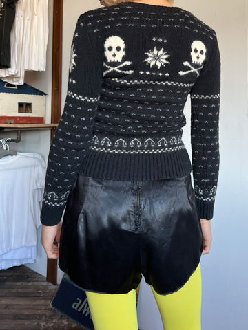 Vintage Skull and Cross Bones Wool Sweater