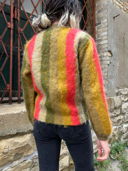 Vintage 1960's Catalina Striped Mohair Sweater