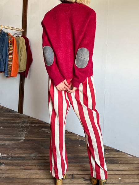 Vintage 1960's Red Shaggy Mohair Sweater