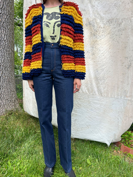 Vintage 1960's Shaggy Wool Loop Knit Sweater