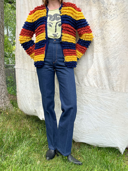 Vintage 1960's Shaggy Wool Loop Knit Sweater