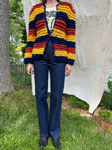 Vintage 1960's Shaggy Wool Loop Knit Sweater