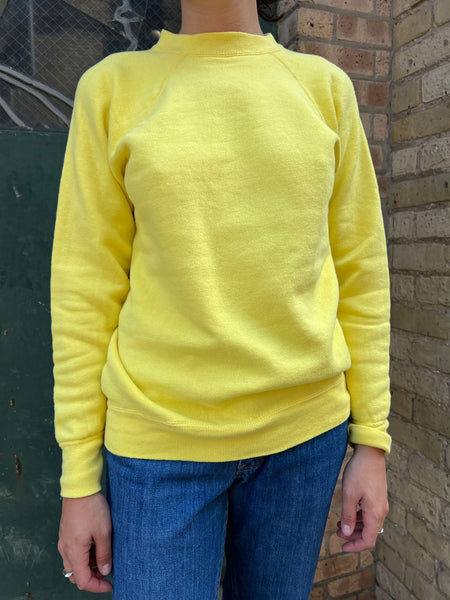 Vintage 1960's - 70's Yellow Cotton Sweatshirt