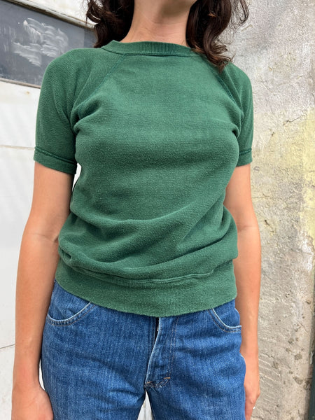 Vintage 1960's Green Short Sleeve Sweatshirt