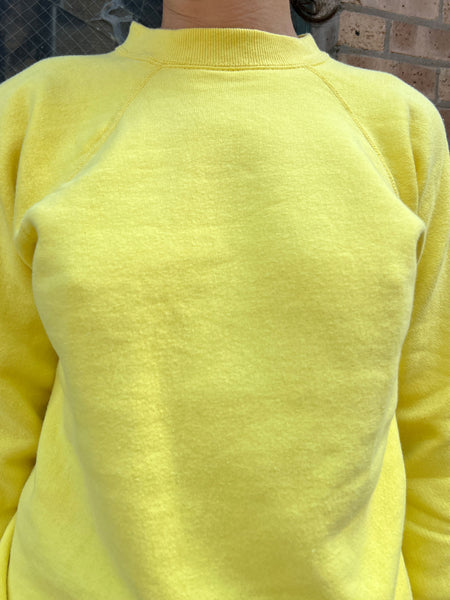 Vintage 1960's - 70's Yellow Cotton Sweatshirt