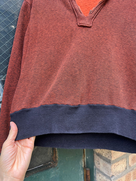 Vintage 1960's - 1970's Striped Cotton Sweatshirt