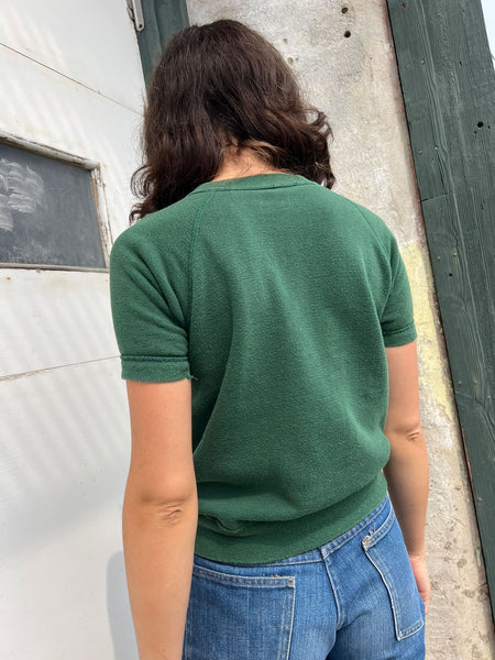 Vintage 1960's Green Short Sleeve Sweatshirt