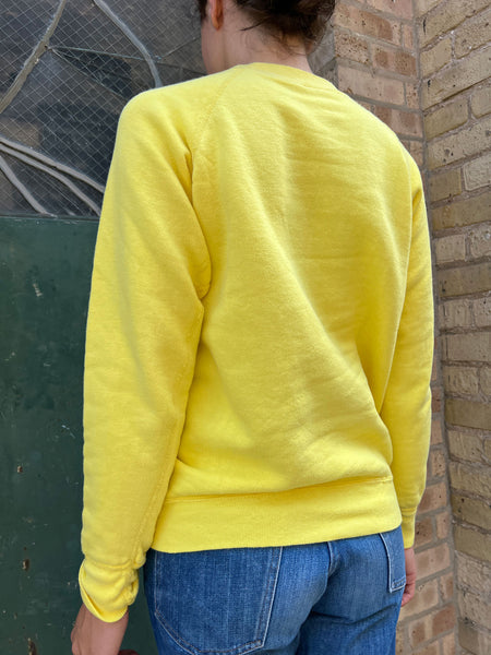 Vintage 1960's - 70's Yellow Cotton Sweatshirt