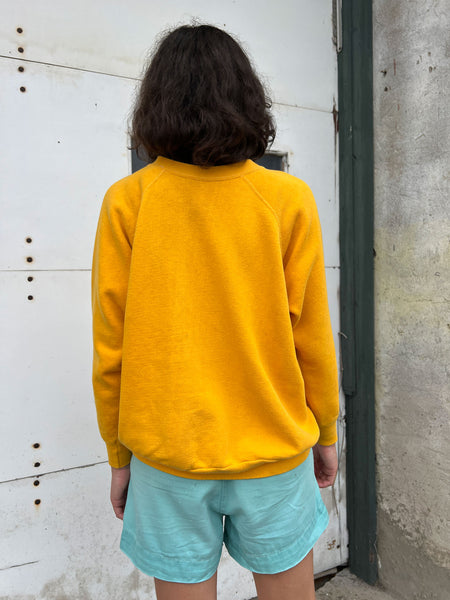 Vintage 1960's - 1970's Yellow Cotton Sweatshirt