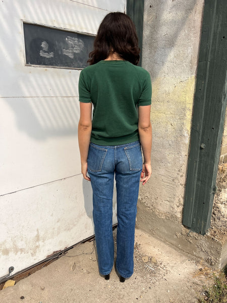 Vintage 1960's Green Short Sleeve Sweatshirt