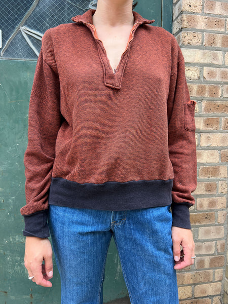 Vintage 1960's - 1970's Striped Cotton Sweatshirt