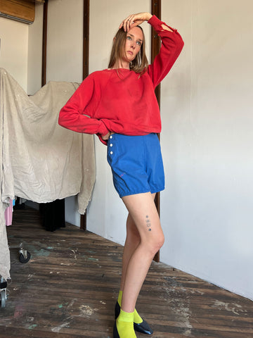 Vintage 1950's Red Thrashed Cotton Sweatshirt
