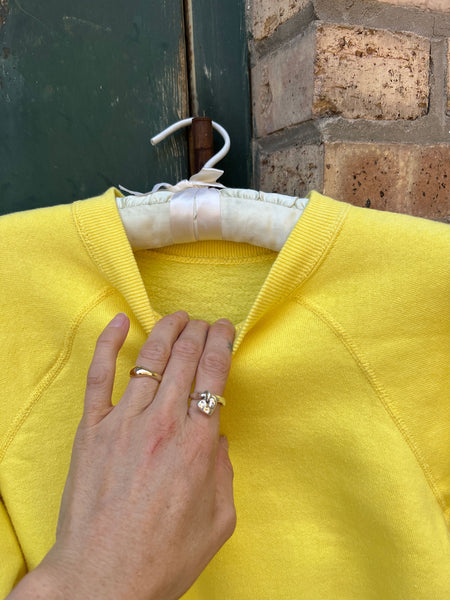 Vintage 1960's - 70's Yellow Cotton Sweatshirt