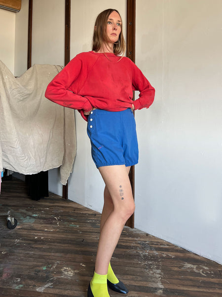 Vintage 1950's Red Thrashed Cotton Sweatshirt