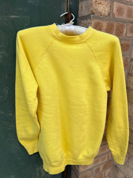 Vintage 1960's - 70's Yellow Cotton Sweatshirt