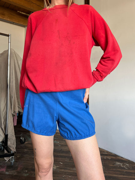 Vintage 1950's Red Thrashed Cotton Sweatshirt