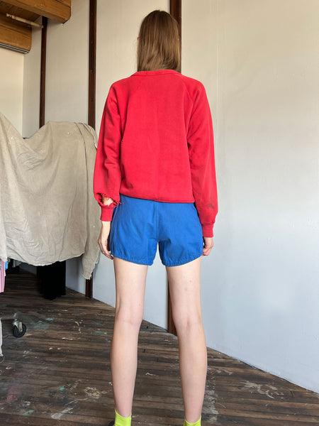 Vintage 1950's Red Thrashed Cotton Sweatshirt