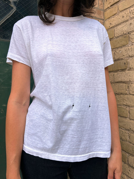 Vintage 1960's Paper Thin White Cotton T-Shirt