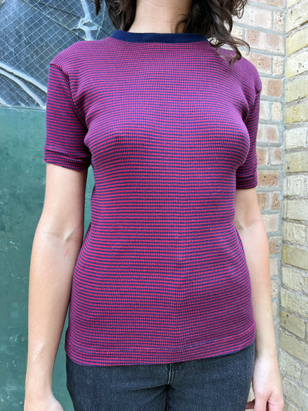 Vintage 1960's - 70's Ribbed Cotton T-Shirt