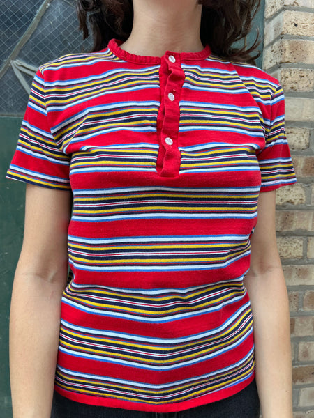 Vintage 1960's - 70's Striped Cotton T-Shirt