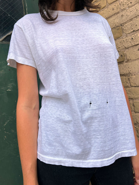 Vintage 1960's Paper Thin White Cotton T-Shirt