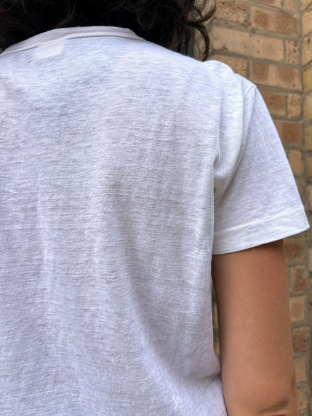 Vintage 1960's Paper Thin White Cotton T-Shirt