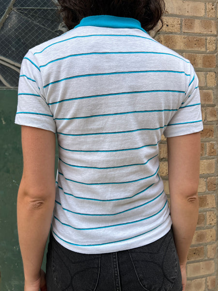Vintage 1960's Thin Blue and White Striped T-Shirt