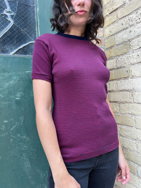 Vintage 1960's - 70's Ribbed Cotton T-Shirt