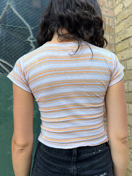 Vintage 1960's Striped Yellow Baby Tee