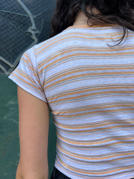 Vintage 1960's Striped Yellow Baby Tee