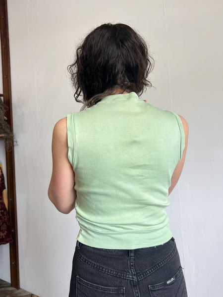 Vintage 1950's Light Green Cotton Tank Top