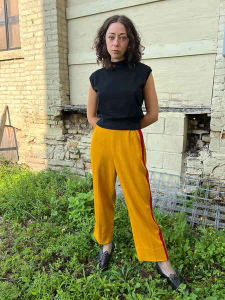 Vintage 1960's Black Cotton Sleeveless Top
