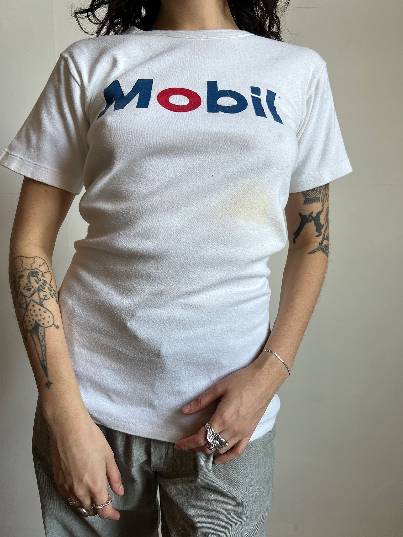 Vintage 1970's Mobil Gas T-Shirt, Cotton 70's Automobile Tee