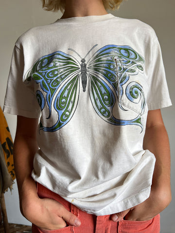 Vintage 1960's - 1970's Butterfly Screen Printed T-Shirt