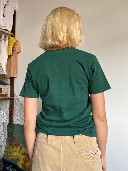 Vintage 1960's Green Cotton Pocket T Shirt