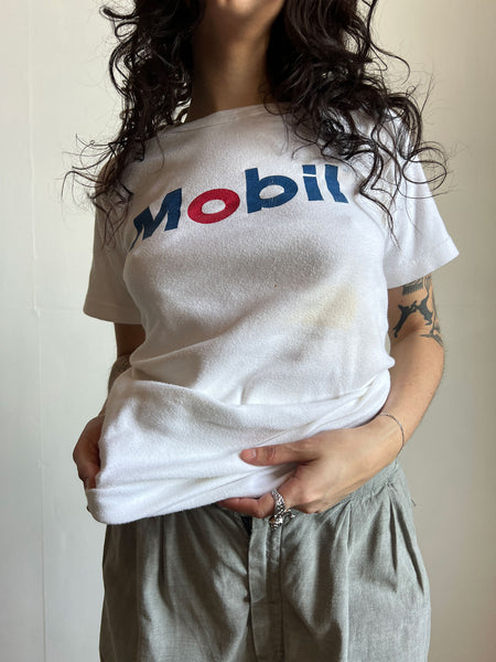 Vintage 1970's Mobil Gas T-Shirt, Cotton 70's Automobile Tee