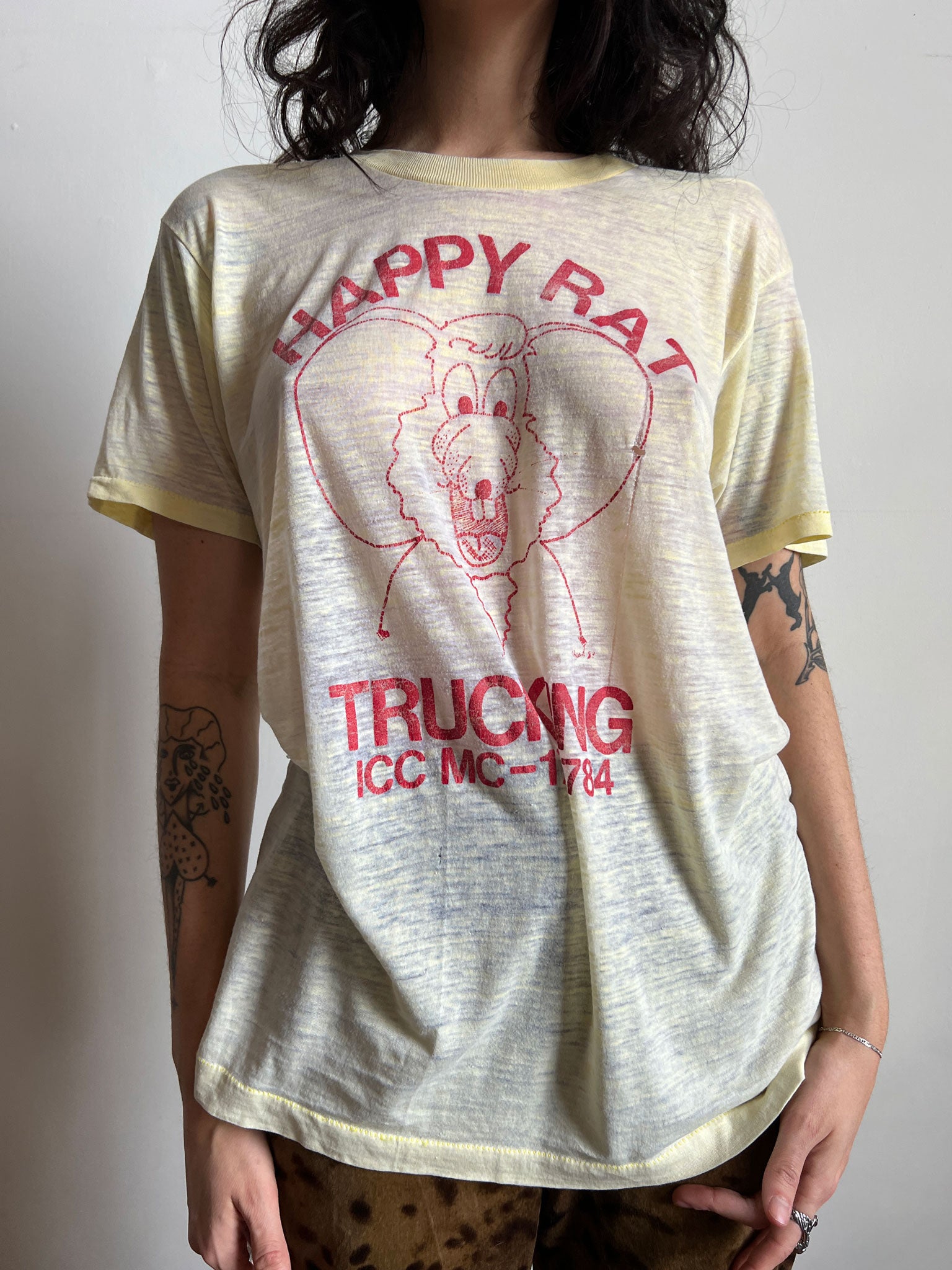 Vintage Happy Rat Trucking T Shirt, Paper Thin