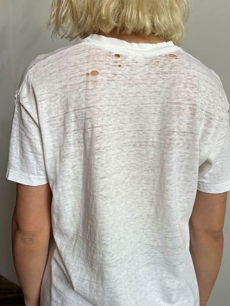 Vintage White T-Shirt, Hanes, Cotton, 1960's
