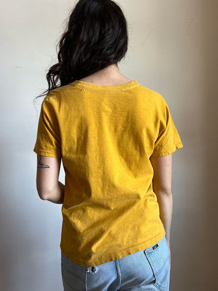 Vintage 1960's Yellow Cotton Pocket Tee, T-Shirt