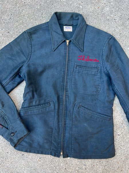 Vintage 1950's Women's Moleskin Jacket, Chain Stitch, Thelma