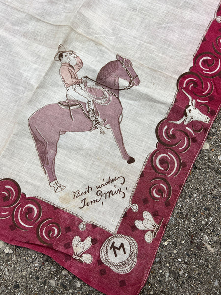 Vintage 1930's Tom Mix Handkerchief