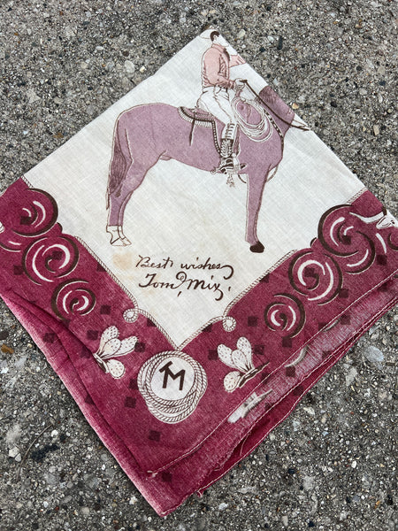 Vintage 1930's Tom Mix Handkerchief