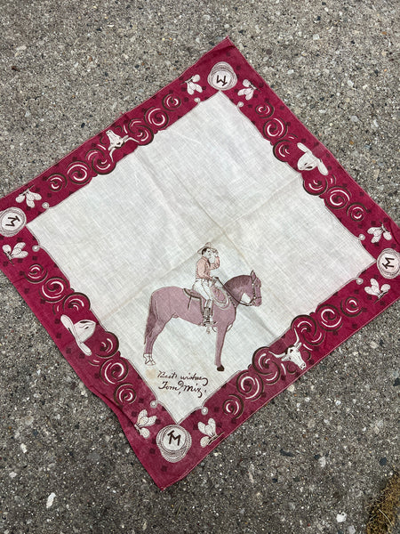 Vintage 1930's Tom Mix Handkerchief