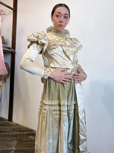 Antique 1880's Silk Puff Sleeved Bodice