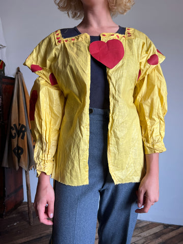 Vintage 1920's - 1930's Yellow Heart Costume Top