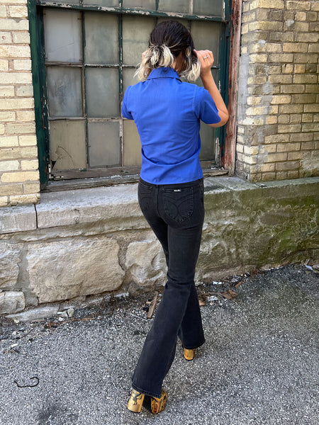 Vintage 1930's Blue Embroidered Blouse